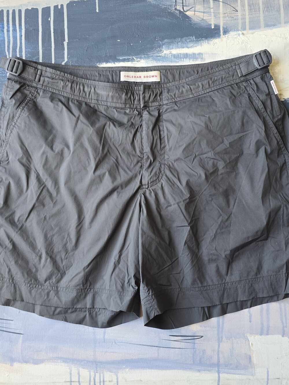 Orlebar Brown Bulldog Swim Shorts Men 34 Gray Side Adjusters Luxury Resortwear